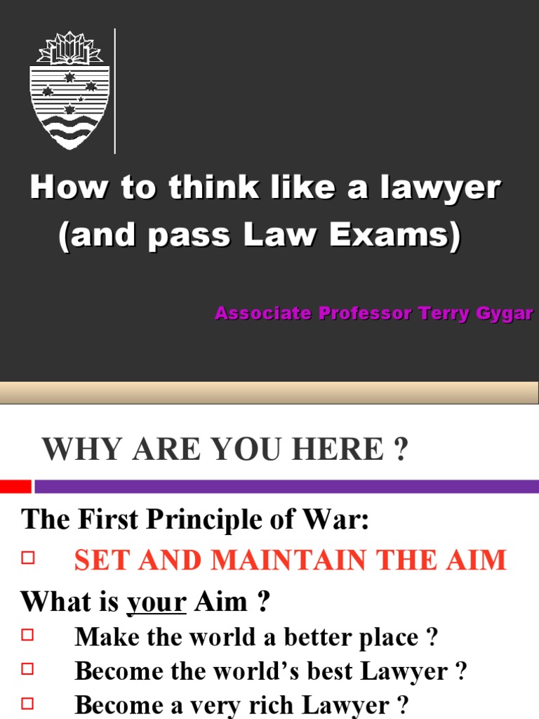 How To Think Like A Lawyer (And Pass Law Exams) PDF Test
