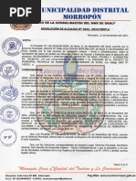 Resolucion de Trazado y Lotizacion Paranday