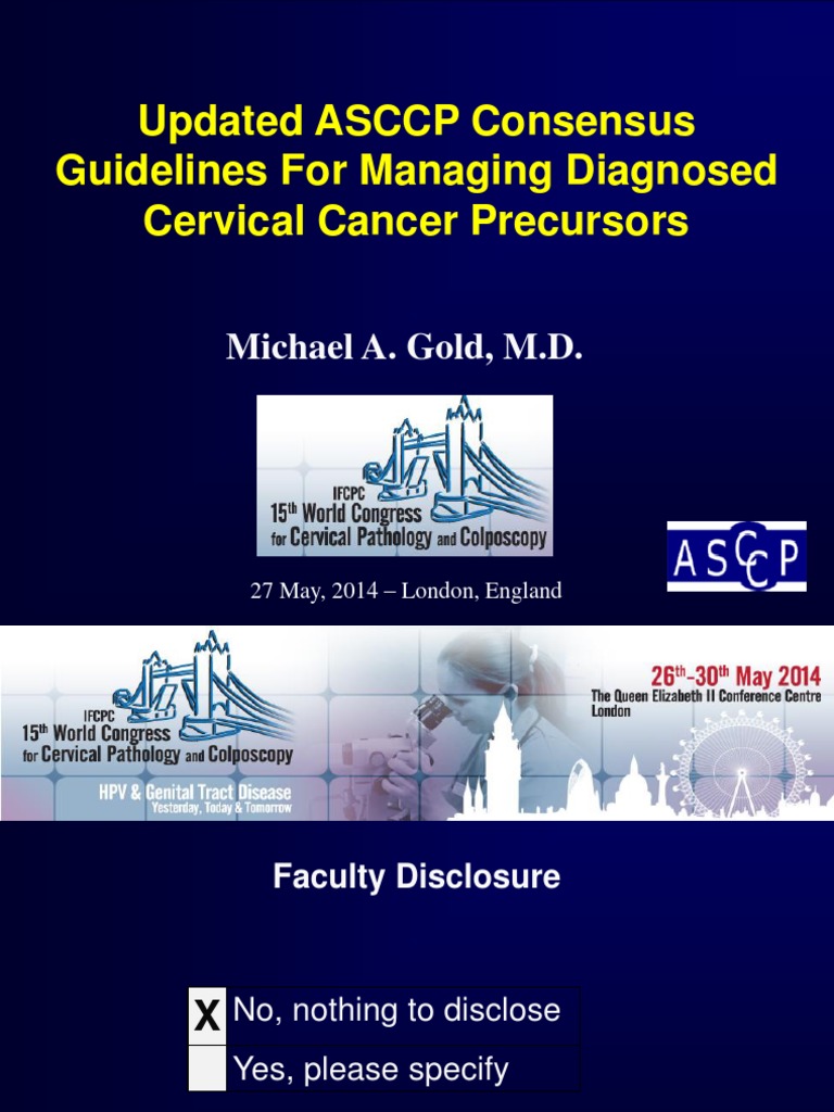 ASCCP CX Cancer Precursor Management Guidelines For London | PDF ...