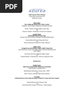 Azurea Fall Season Wine Dinner
