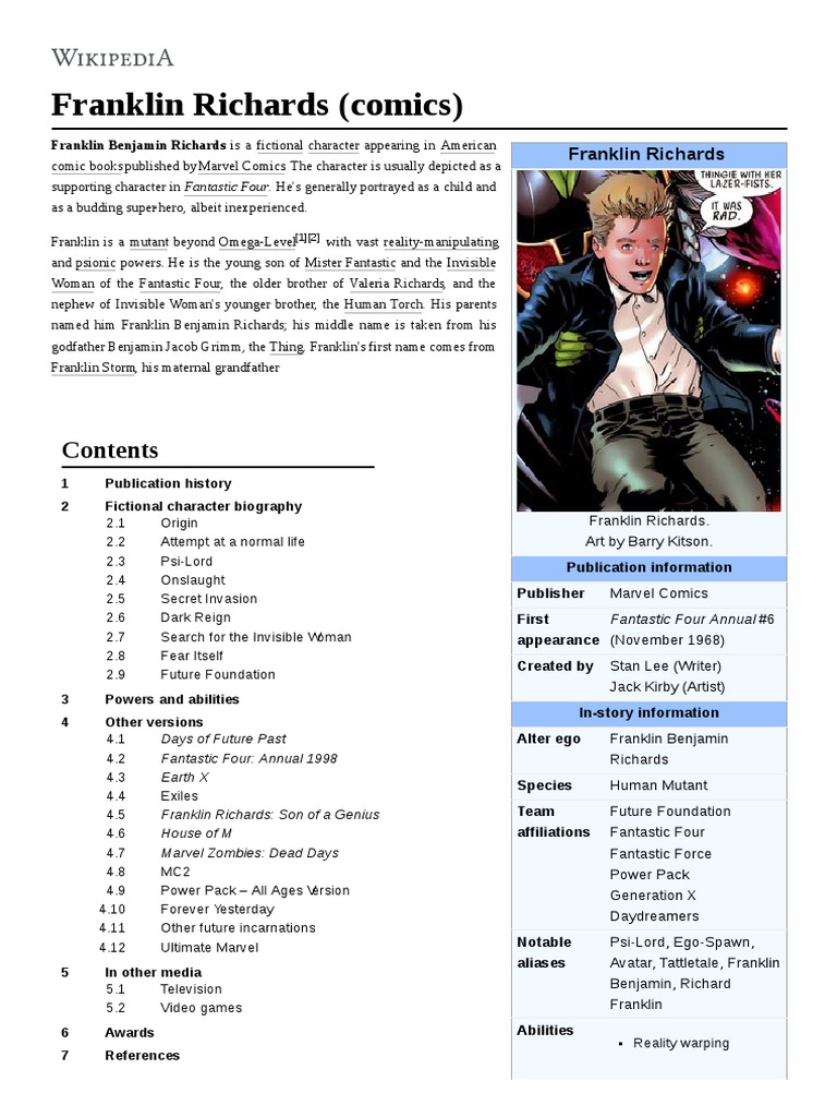 Franklin Richards Comics Marvel Comics Characters - 