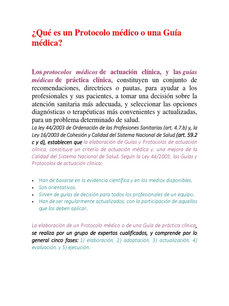 Protocolo Médico: Definición y Uso | PDF | Medicina | Ciencias de la Salud