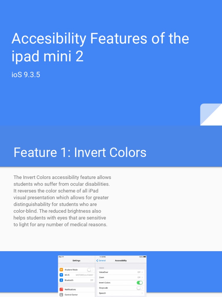 Accessibility Features of iPad Mini 2 | PDF