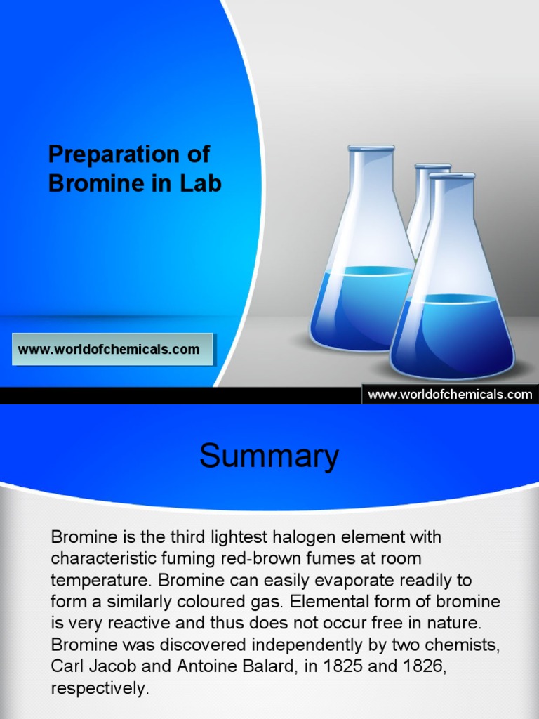 Preparation of Bromine in Lab PDF Chlorine Sets Of Chemical Elements