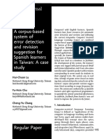 A Corpus Based System of Error Detection and Revision Suggestion For Spanish Learners in Taiwan A Case Study