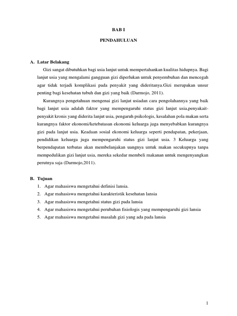 Masalah Gizi Pada Lansia