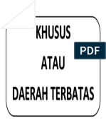 Khusus Atau Daerah Terbatas