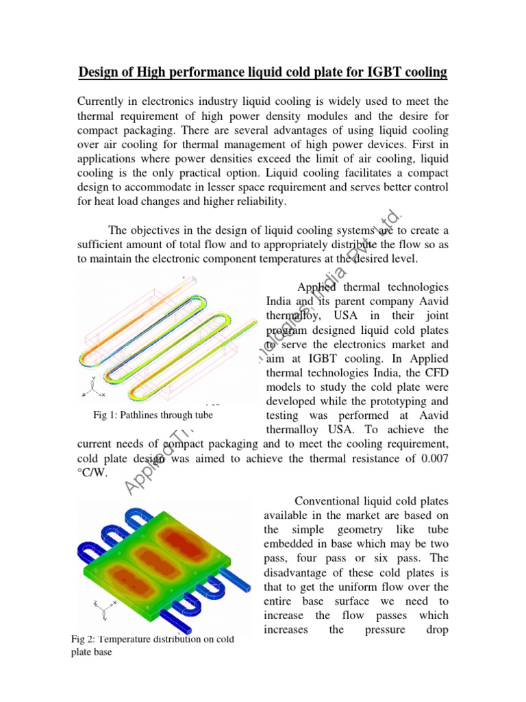 High-Performance IGBT Liquid Cold Plate Design | PDF | Thermodynamics ...