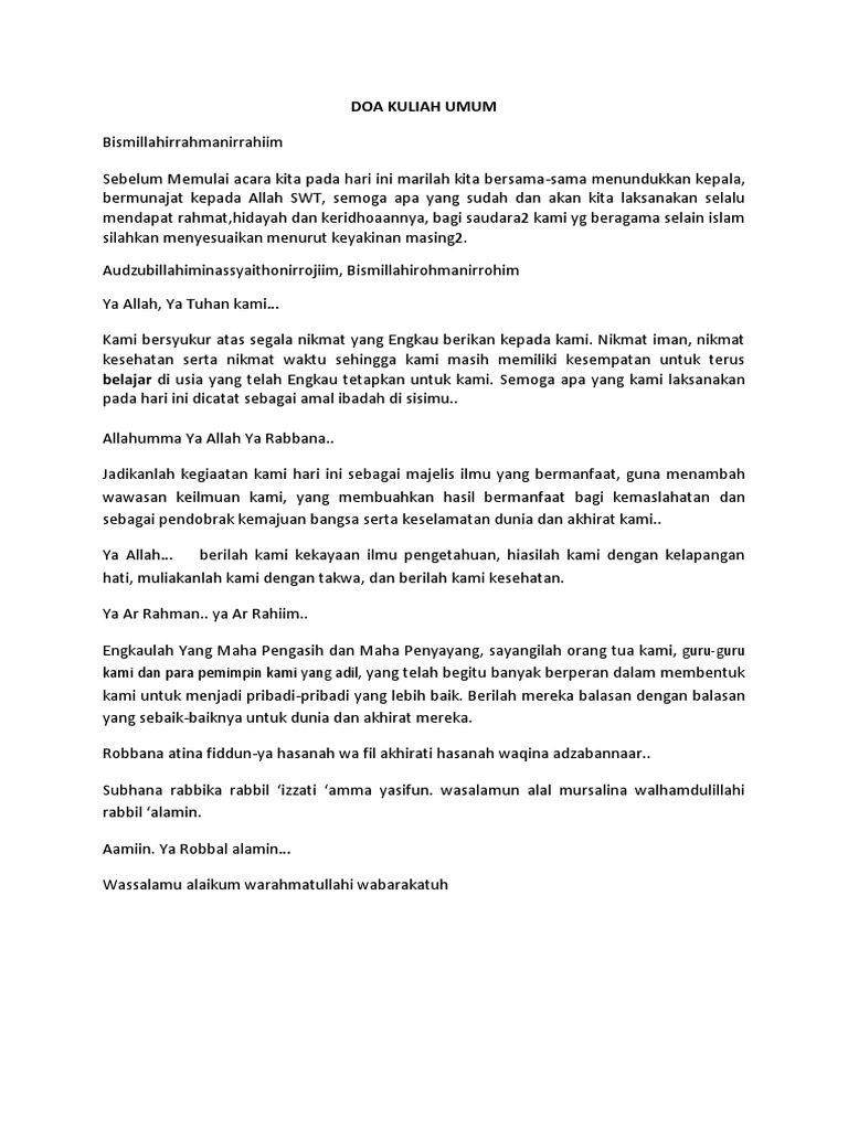 mou indonesia pdf Kuliah Doa Umum