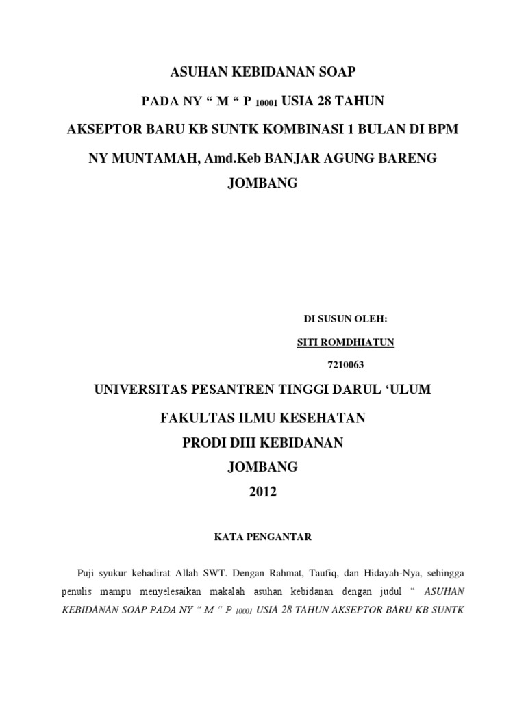Asuhan Kebidanan Soap KB | PDF