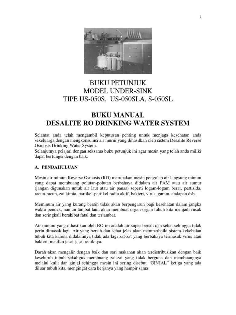Buku Manual Reverse Osmosis