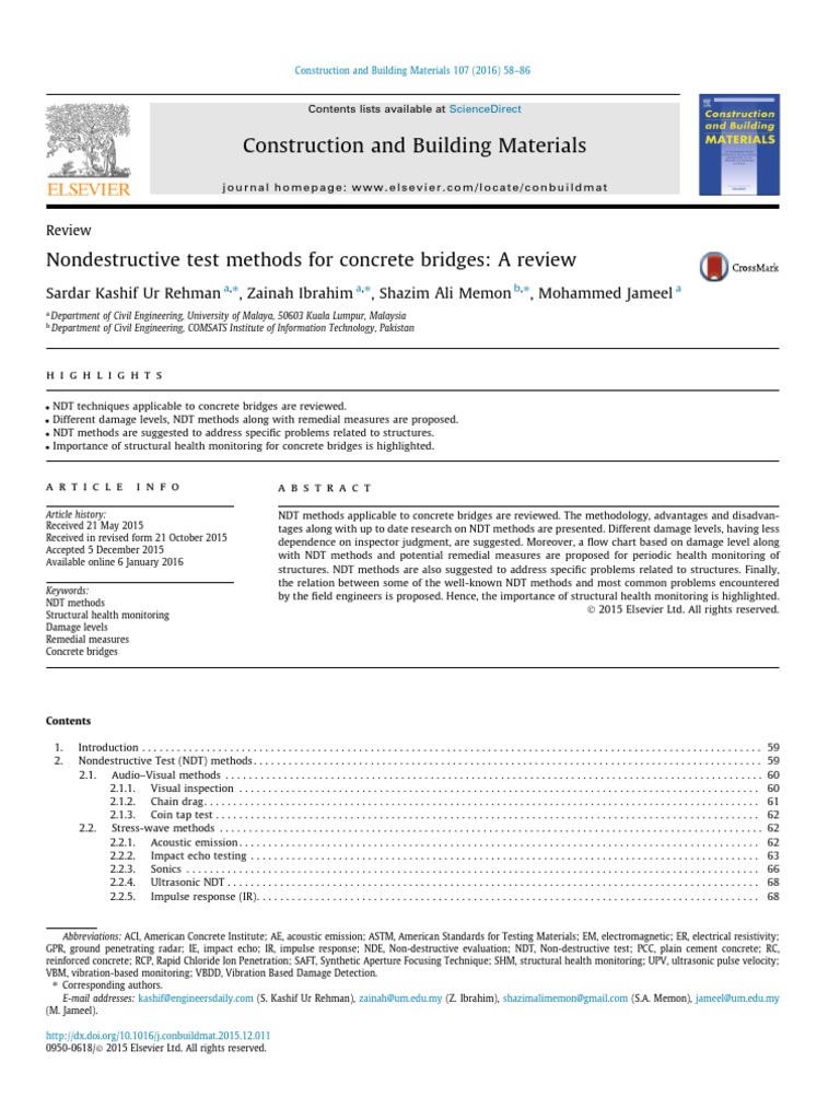 Concrete Bridge NDT Insights | PDF | Nondestructive Testing | Bridge