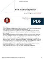 Written Statement in Divorce Petition