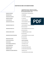 Acta de Observaciones de Obra