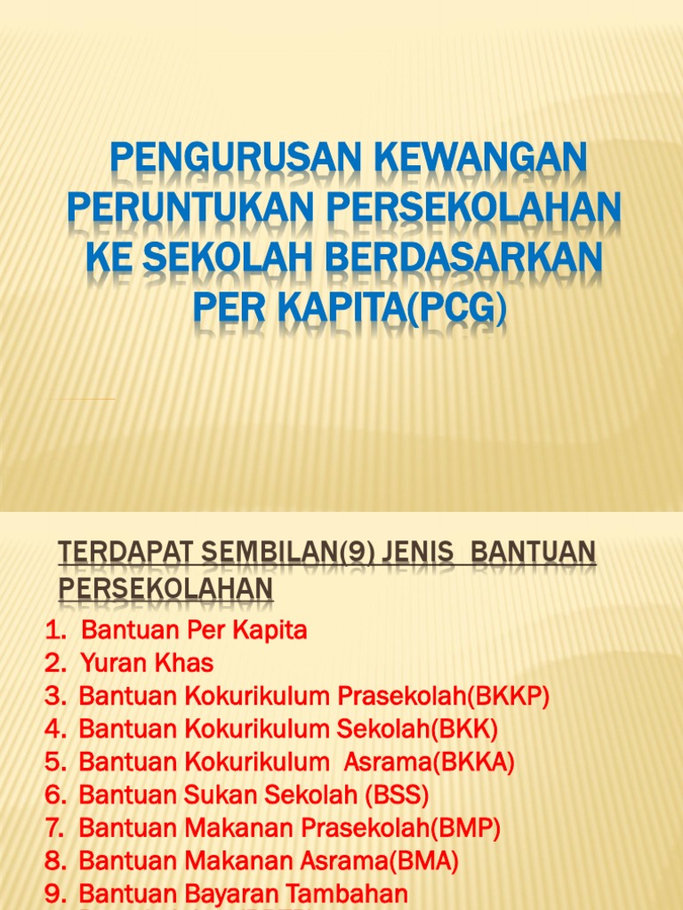 Garis Panduan Pengurusan Kewangan Peruntukan Persekolahan Ke Sekolah Pdf