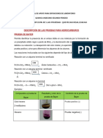 Pruebas químicas para la identificación de hidrocarburos, alcoholes y compuestos carbonílicos