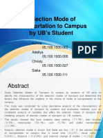 Selection Modes of Transport To The Campus by UB