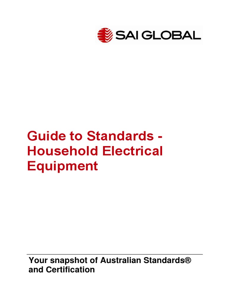 Guide To StandardsHousehold Electrical Equipment PDF Ac Power Plugs And Sockets