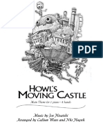 Howls Moving Castle - Main Theme 4 Hands 1 Piano - Live Videoscore PDF