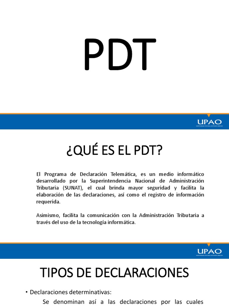 Qué es el PDT y su uso en SUNAT | PDF | Finanzas y dinero