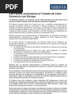 Las Pymes Rechazamos El Tratado de Libre Comercio Con Europa