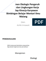 Manajemen Ekologis Pengaruh Disiplin Dan Lingkungan Kerja Terhadap Kinerja Karyawan