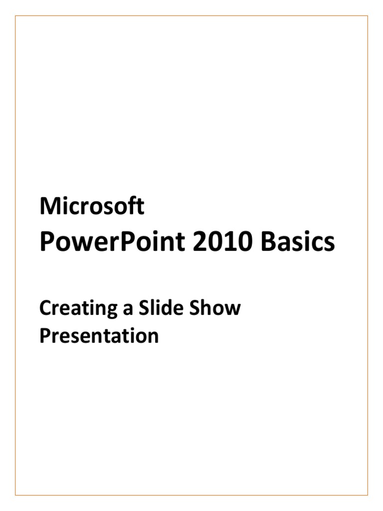 PowerPoint 2010 Basics Guide | PDF | Microsoft Power Point | Page Layout
