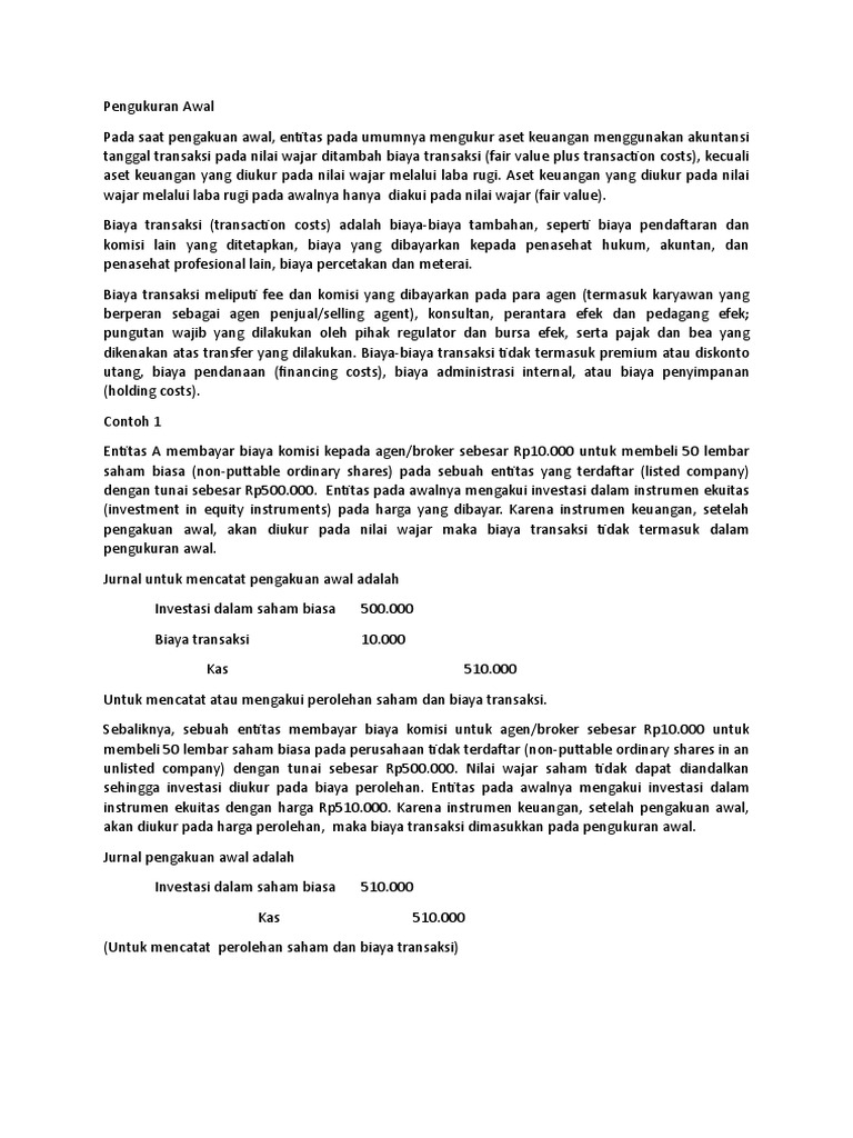 Contoh Kasus Instrumen Keuangan