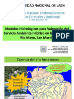 Modelos Hidrológicos para La Valoración Del Servicio Ambiental Hídrico en La Cuenca Del Río Mayo, San Martín - PERU.