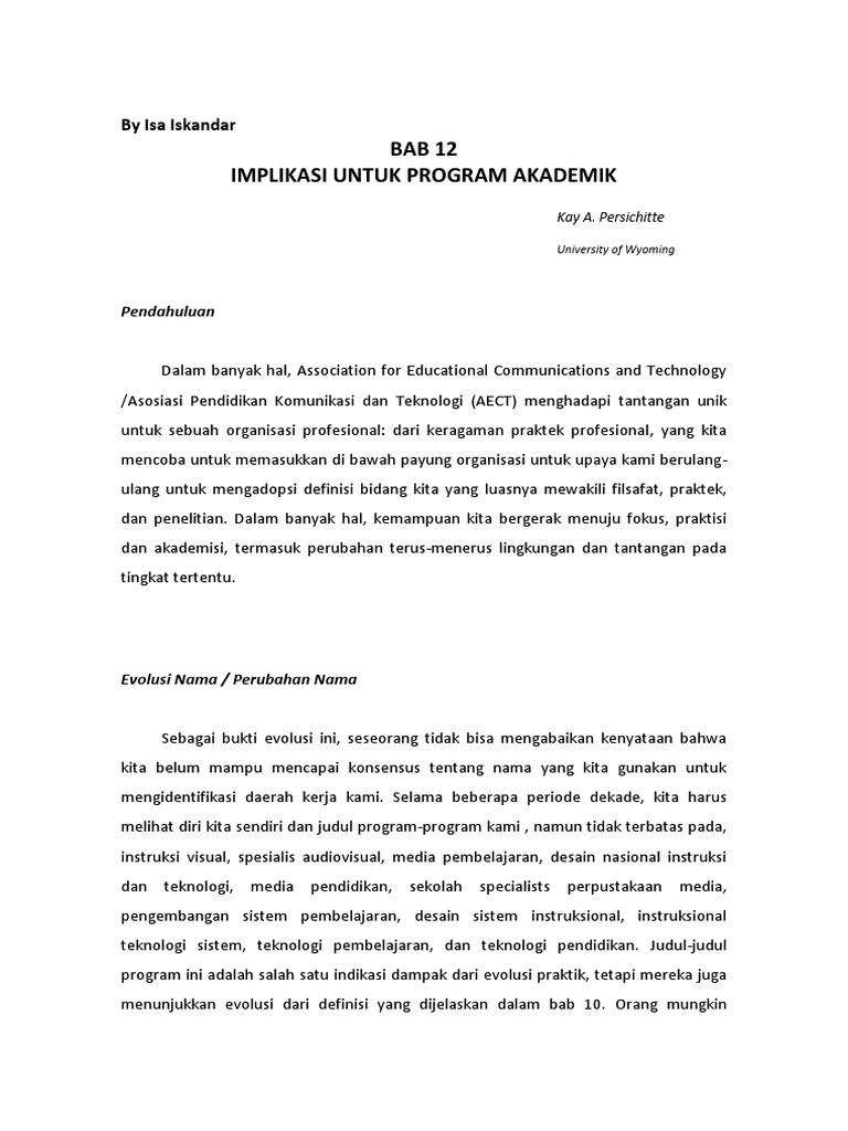 Bab 12 Implikasi Program Akademik Pdf