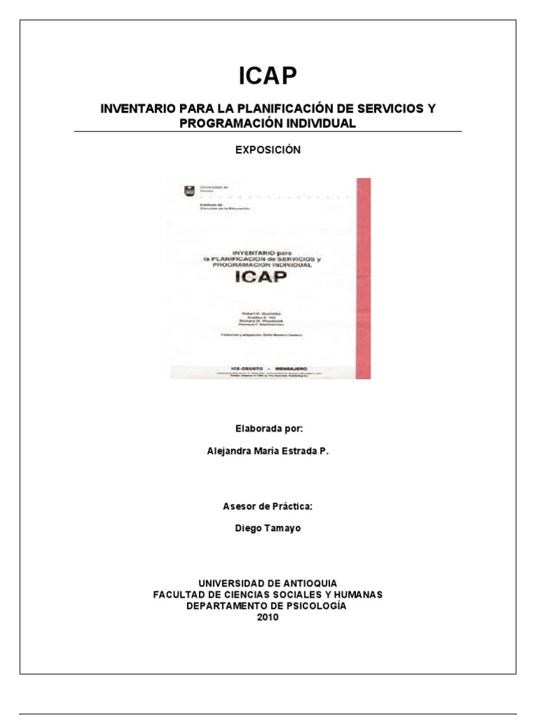 Inventario ICAP para Evaluación Adaptativa | PDF | Crecimiento personal ...