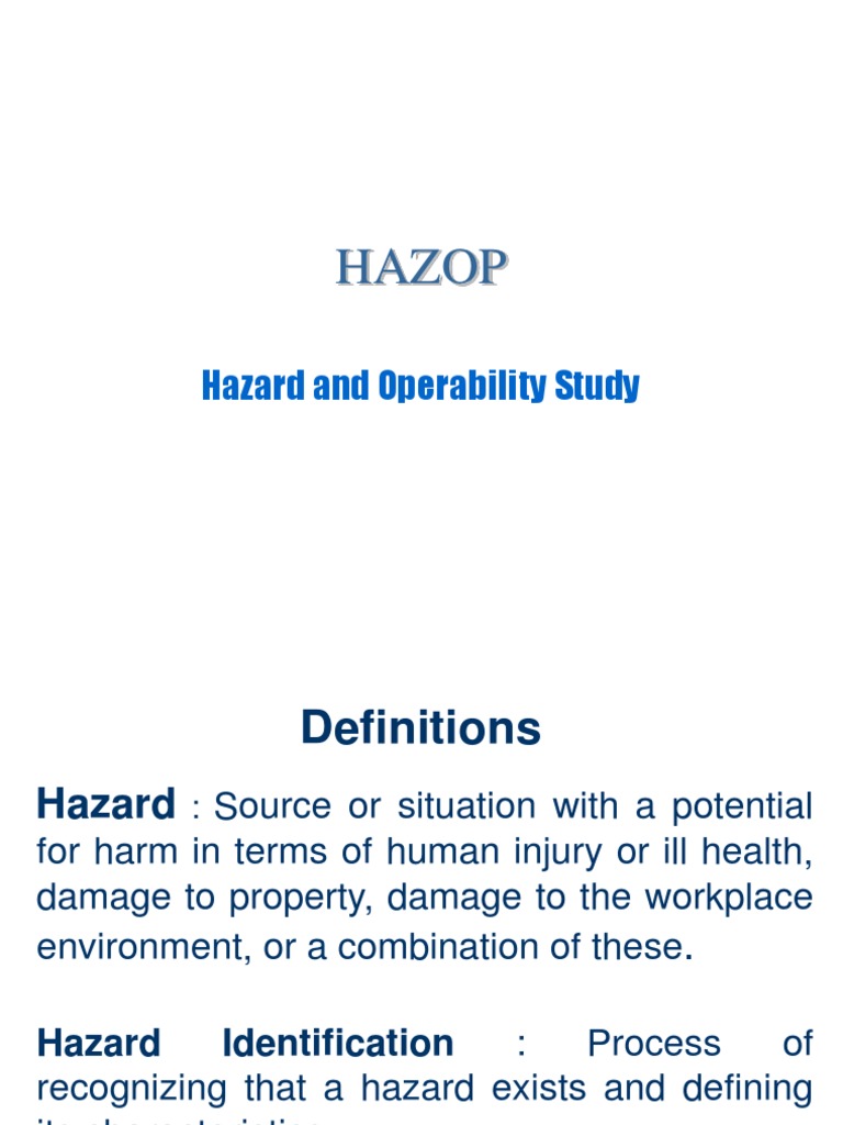 Hazop: Hazard and Operability Study | Download Free PDF | Hazards ...