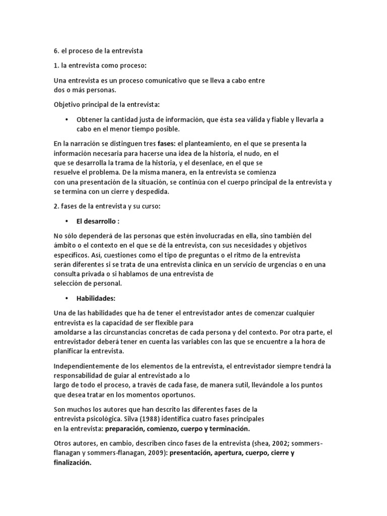 6. El Proceso de La Entrevista Resumen Información