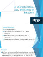 The Characteristics, Processes, and Ethics of Research