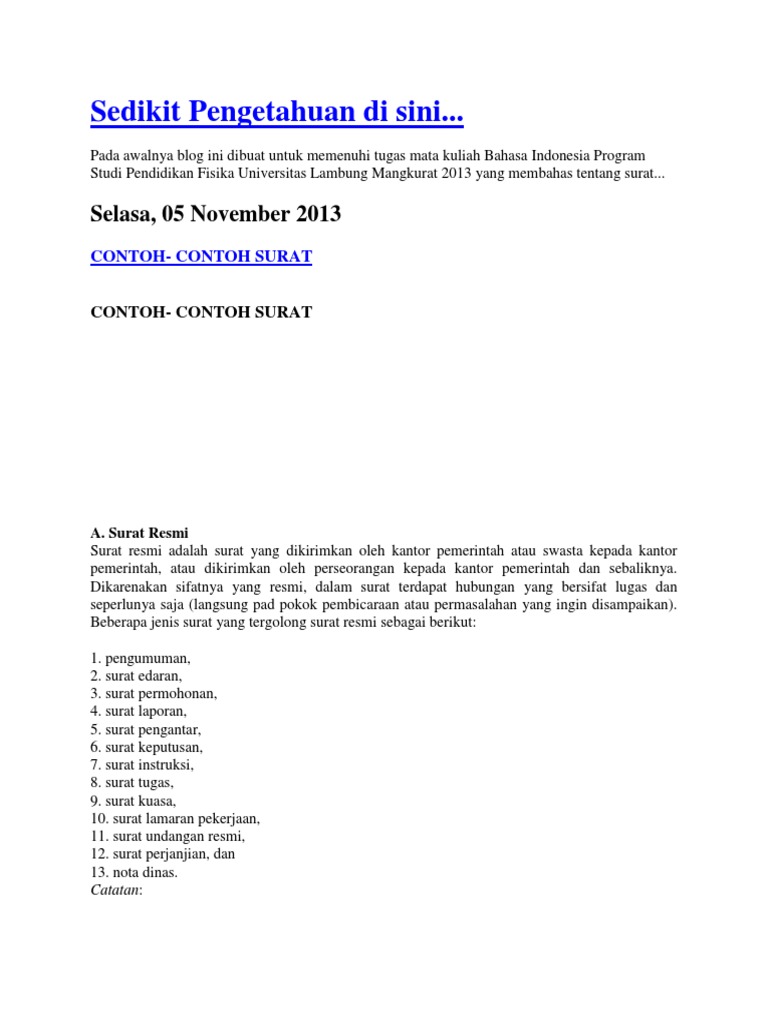 Contoh Nota Dinas Laporan Suratdinasxyz
