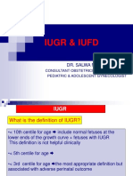 Iugr & Iufd: Dr. Salwa Neyazi