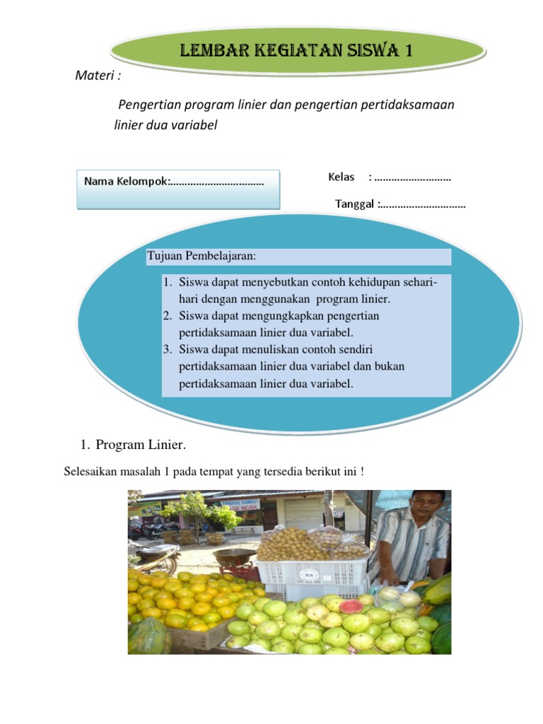 Lks Pertama Program Linier