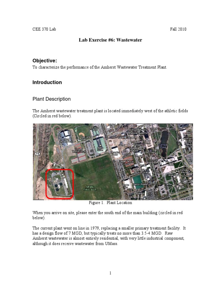 Amherst Wastewater Treatment Lab Report | PDF | Sewage Treatment ...