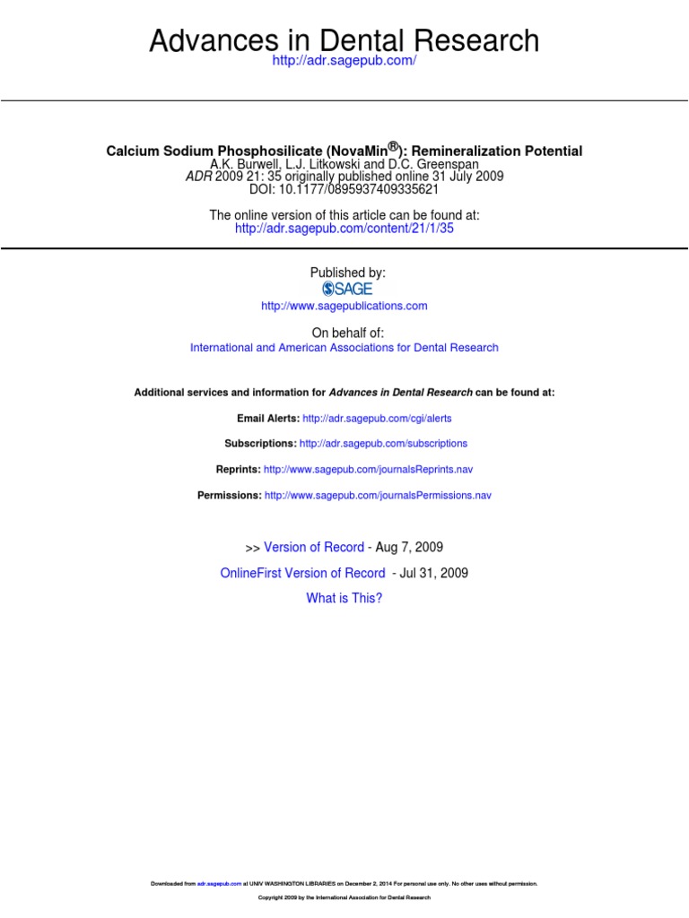 Calcium Sodium Phosphosilicate PDF PDF Tooth Enamel Materials