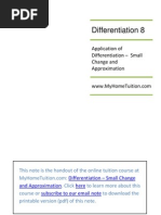 Download Differentiation 8 - Small Change and Approximation by MyHomeTuitioncom SN36678274 doc pdf