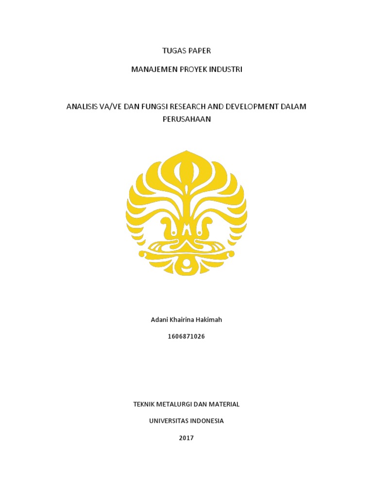 MPI Paper VAVE R&D | PDF | Bisnis | Teknologi & Rekayasa