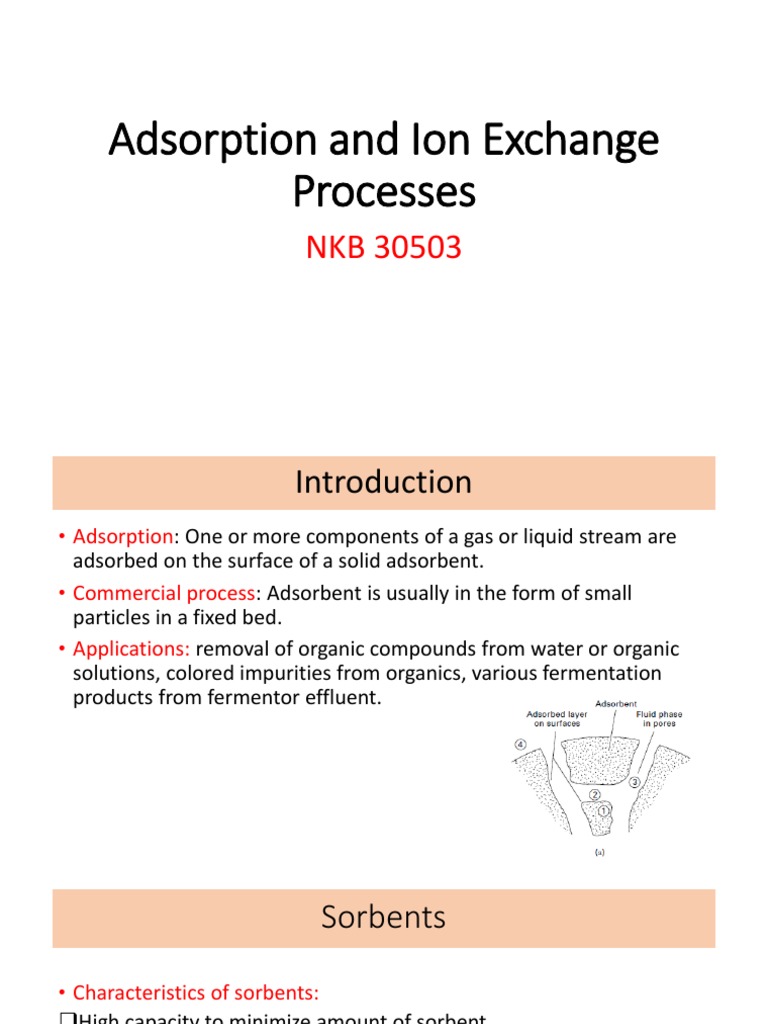 Adsorption and Ion Exchange Processes Adsorption Chemical Process
