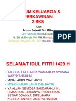 Hukum Keluarga & Perkawinan 2 SKS: 0281638542 Hj. Siti Muflichah, SH, MH