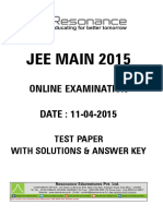 Jee Main Online Paper 2 Solutions 2015