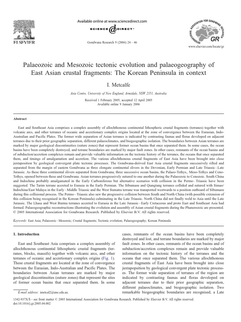 (Paper) Palaeozoic and Mesozoic Tectonic Evolution and Palaeogeography ...