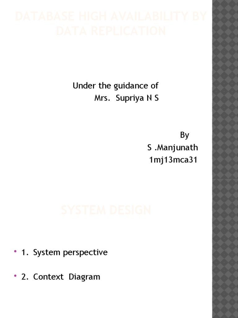 Database High Availability via Replication | PDF