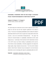 Sustainability & Stakeholders Within The Urban Design & Construction Process: Towards The Development of A Best Practice' Framework