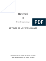 Hétérité n°3 - Le temps de la psychanalyse