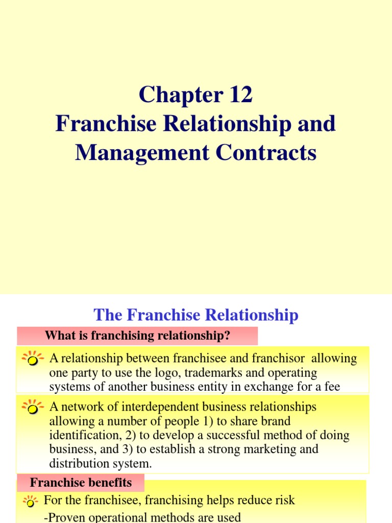 Franchise Relationship PDF Franchising Business Law