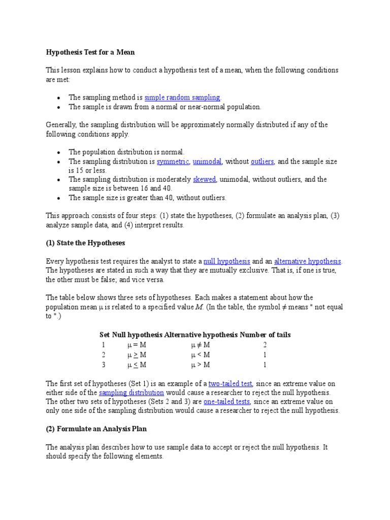 EX-Hypothesis Test of The MEAN | PDF | P Value | Statistical Significance